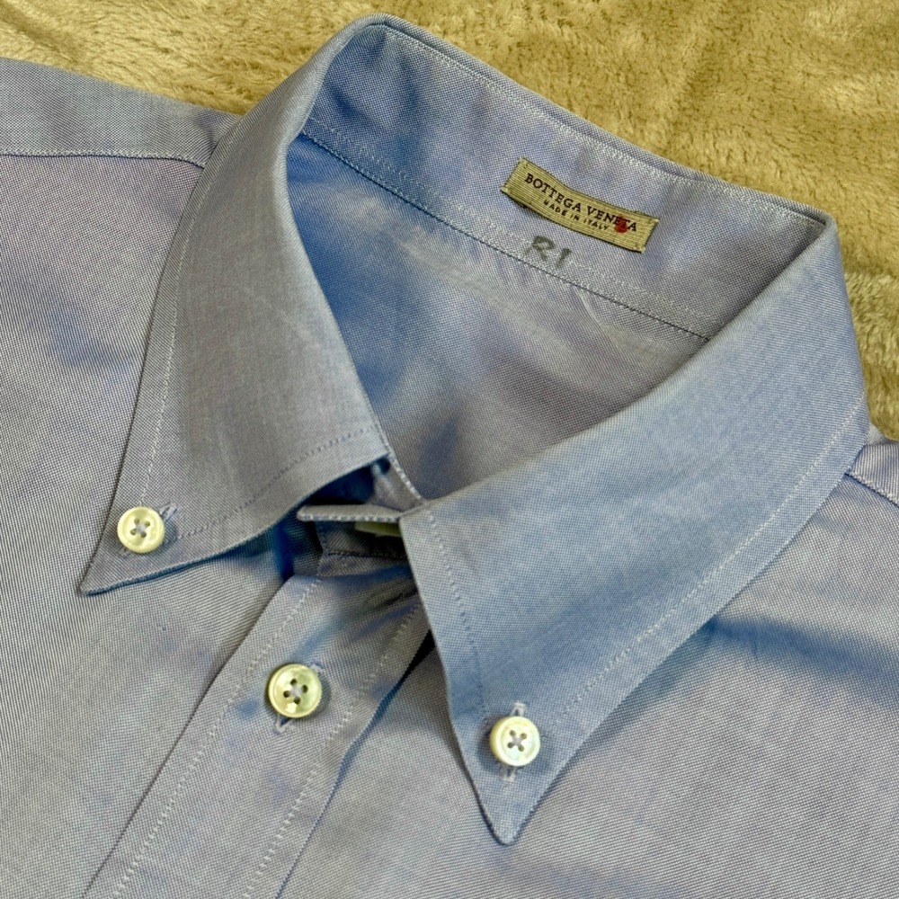 Bottega Veneta Men's Size 52 Blue Button Down Shirt Made in Italy - Picture 3 of 7